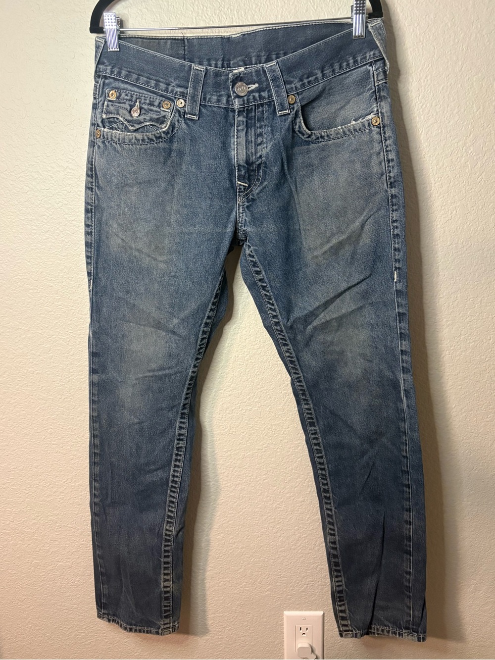 True Religion Men's Blue Denim Jeans - Skinny